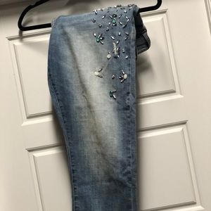 Boyfriend Jeweled Pilcro Jeans